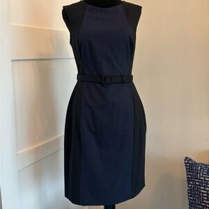 Banana Republic Navy and Black Midi Dress